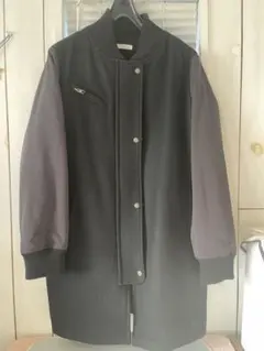 ブラックコート ウール混合素材