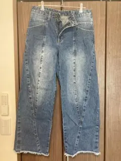 VIS ワイドレッグデニム M 綿100%