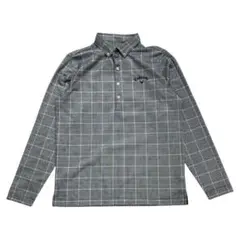 キャロウェイ 千鳥格子 チェック柄 ロゴ 刺繍 長袖 ゴルフ ポロシャツ