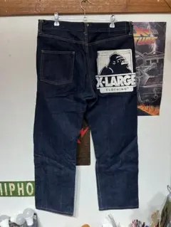 XLARGE デニムパンツ ゴリラプリント 32 インディゴ エクストララージ