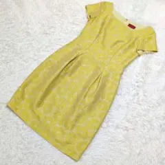 美品 Sybilla シビラ 花柄 ジャガード ワンピース イエロー M 日本製