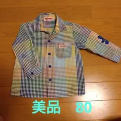 MIKI HOUSE チェック柄長袖シャツ 80