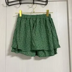 ユニクロ 120cm グリーン 花柄 スカパン スカート