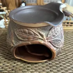 茶香炉 陶器製 葉模様デザイン