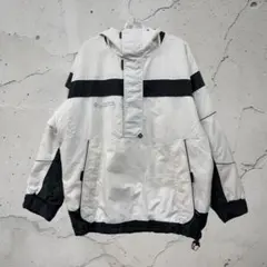Columbia プルオーバー アノラックパーカー メンズL 白×黒 ジャケット