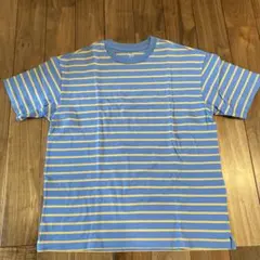 GAP 青と黄色のストライプ 半袖Tシャツ