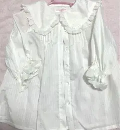 mezzo piano ホワイト長袖シャツ 120cm