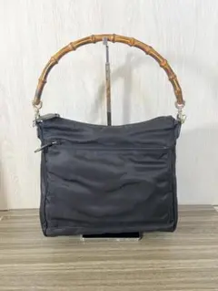 GUCCI トートバッグ　バンブー　レザー　ナイロン　黒　ハンドバッグ　手持ち
