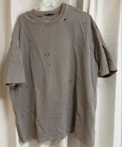 ZARA ダメージ加工 Tシャツ グレージュ Mのサムネイル