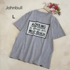 【Johnbull ジョンブル】クルーネック プリントTシャツ 半袖 グレー Lのサムネイル