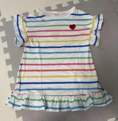 SHEIN ボーダー 半袖 ワンピース ハートワッペンのサムネイル