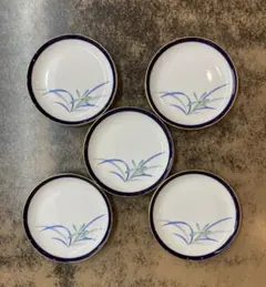 香蘭社 蘭 小皿 銘々皿 5枚セット13cm 有田焼 金彩 瑠璃のサムネイル