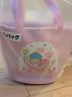 キャラクターイラスト入りピンクバッグ
