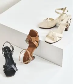 ORiental TRaffic ウッドヒールリボンサンダル