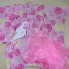 マザウェイズ☆120cm 女の子用浴衣 バラ柄 帯付きのサムネイル