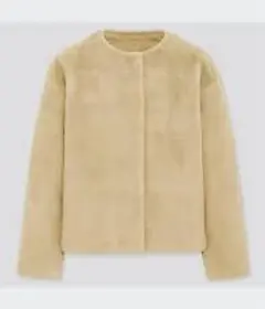 ユニクロ　スムースヤーンフリースノーカラージャケット