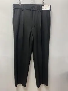 UNIQLO タックワイドパンツ センタープレス ブラックS