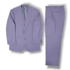 ヴィンテージ パープル カラー 薄紫色 ウール セットアップ スーツ 成人式