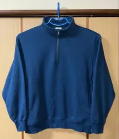 ★ 極美品！GUヘビーウェイトスウェットハーフジッププルオーバー ブルーL