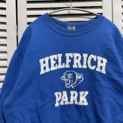 チーム スウェット 古着 青 アメリカ 学校 スクール ロゴ カレッジ