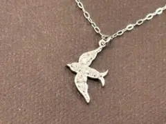 鳥モチーフ ダイヤモンド k18wgネックレス