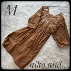 【niko and... 】ブラウン刺繍ワンピース M