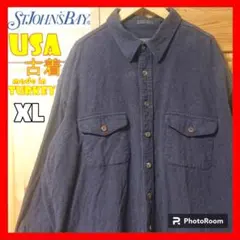usa古着 トルコ製 セントジョンズベイ ヘビーネルシャツ ダークブラウン XL