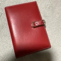 coachカードケース　レッド レザー 名刺入れ ベルトデザインのサムネイル