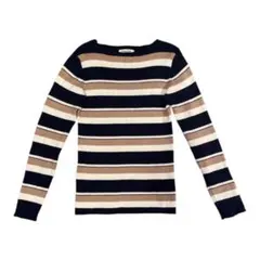 ストライプ リブニットセーター 長袖