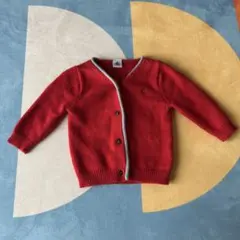 PETIT BATEAU 赤 カーディガン 12M 74cm