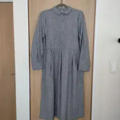 ギンガムチェック柄 ロングシャツワンピース