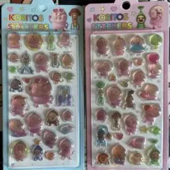 こびとずかん ラメ入り3Dシール 硬いシール 2シート