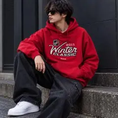 Reebok NHL 2011 Winter Classic パーカー M 赤