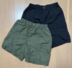 ユニクロ　キッズ ハーフパンツ 2枚セット ブラック カーキ