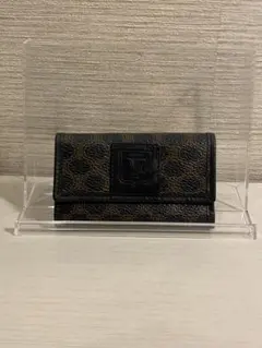 美品✨CELINEブラック レザー キーケース トリオンフ マカダム セリーヌ CELINE PVC トリオンフ マカダム キーケース ブラック