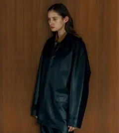 soerte Stand collar leather jacket size1