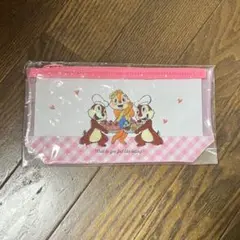 ディズニー 舟形ビニールポーチ チップ＆デール　筆箱　コスメポーチ