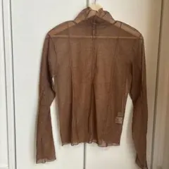 セレクトモカ　ブラウン シアー 長袖 トップス