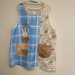 ミッフィーチェックエプロン　M〜Lサイズ