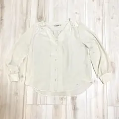 【Acuta】とろみブラウス オフホワイト アイボリーのサムネイル