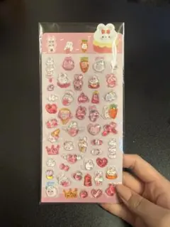 \新品・未使用✨/3Dデコシール　マスコット　立体シール　うさぎ　ぷっくりシール