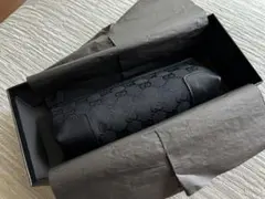 直営店購入 グッチ ペンケース キャンバス&レザー 黒 程度極上