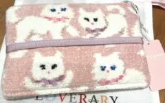 新品フェイラー　FEILER モフモフネコチャン ティッシュポーチ　ペールピンク