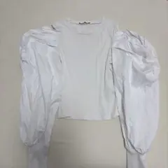 ZARA ザラ ホワイト パフスリーブ トップス M