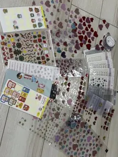 クリスマスシール・ハート型・星型シール大量セット