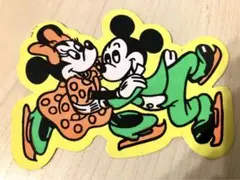 ミッキー　ミニー　アンティーク　ステッカー　シール　当時物　レトロ　ディズニー