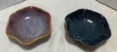 花びら型皿 紫色 青色 セット