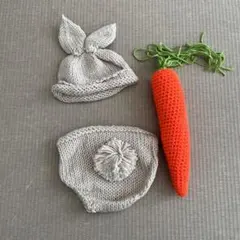 ニューボーンフォトセット　うさぎ　にんじん　誕生日　バースデイ