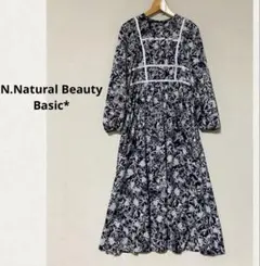 N.Natural Beauty Basic* 配色テープ切替ワンピース　S