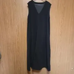 しまむらブラック ノースリーブ ロングワンピース